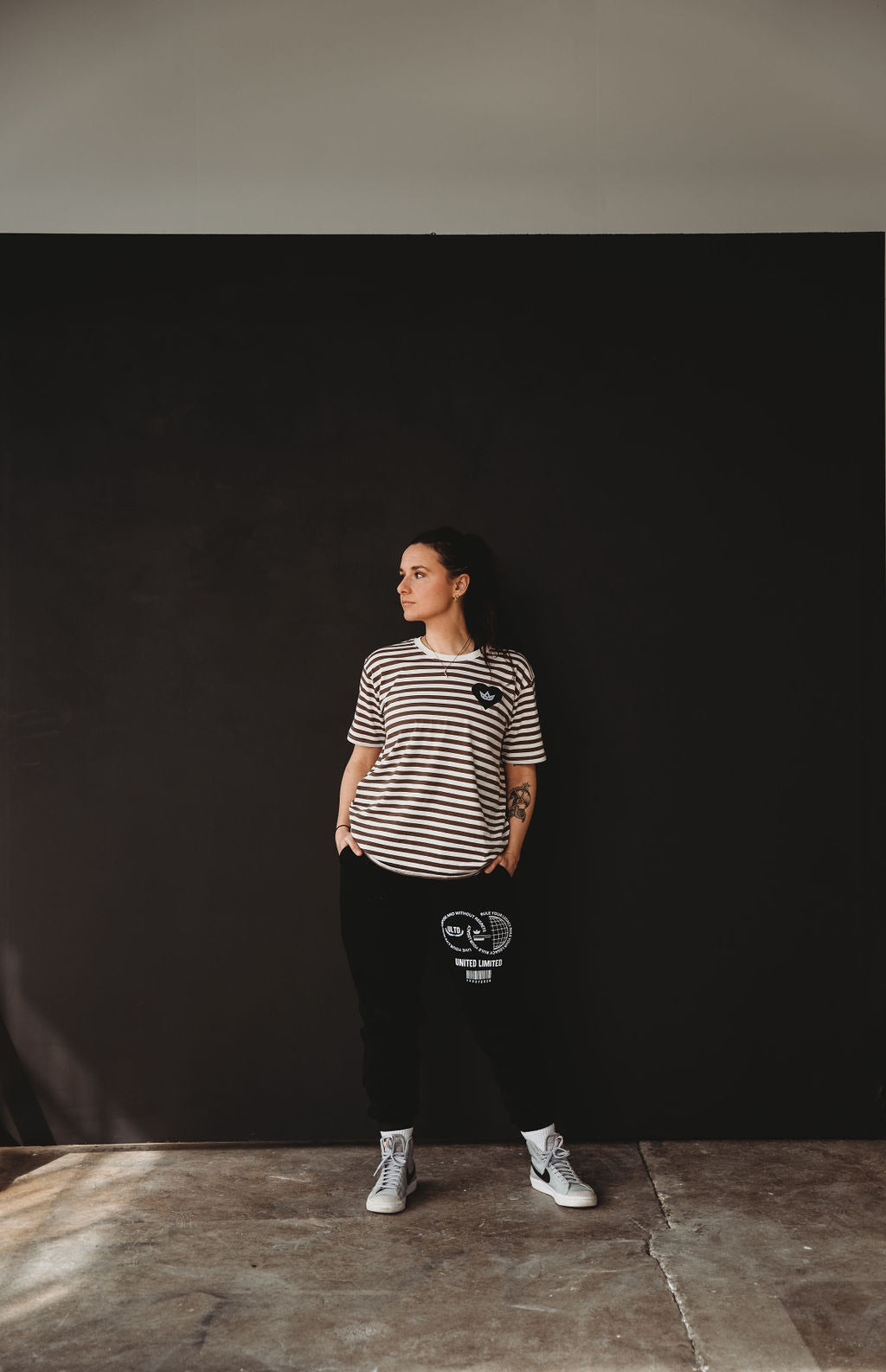 Love Others Striped Cropped Tee image 0